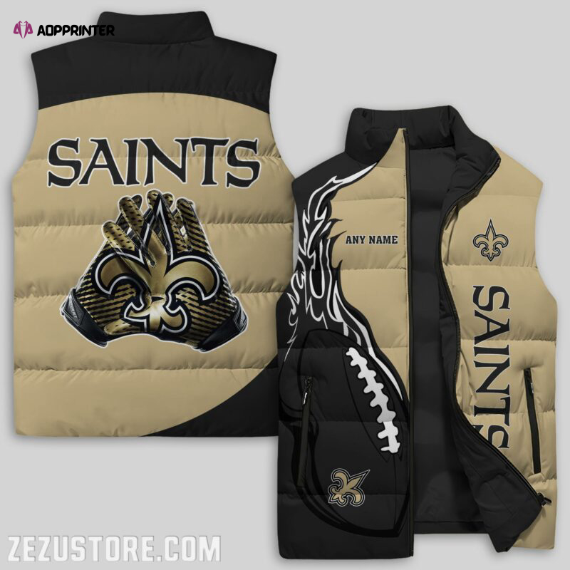 new orleans saints nfl sleeveless puffer jacket custom for fans spj1620