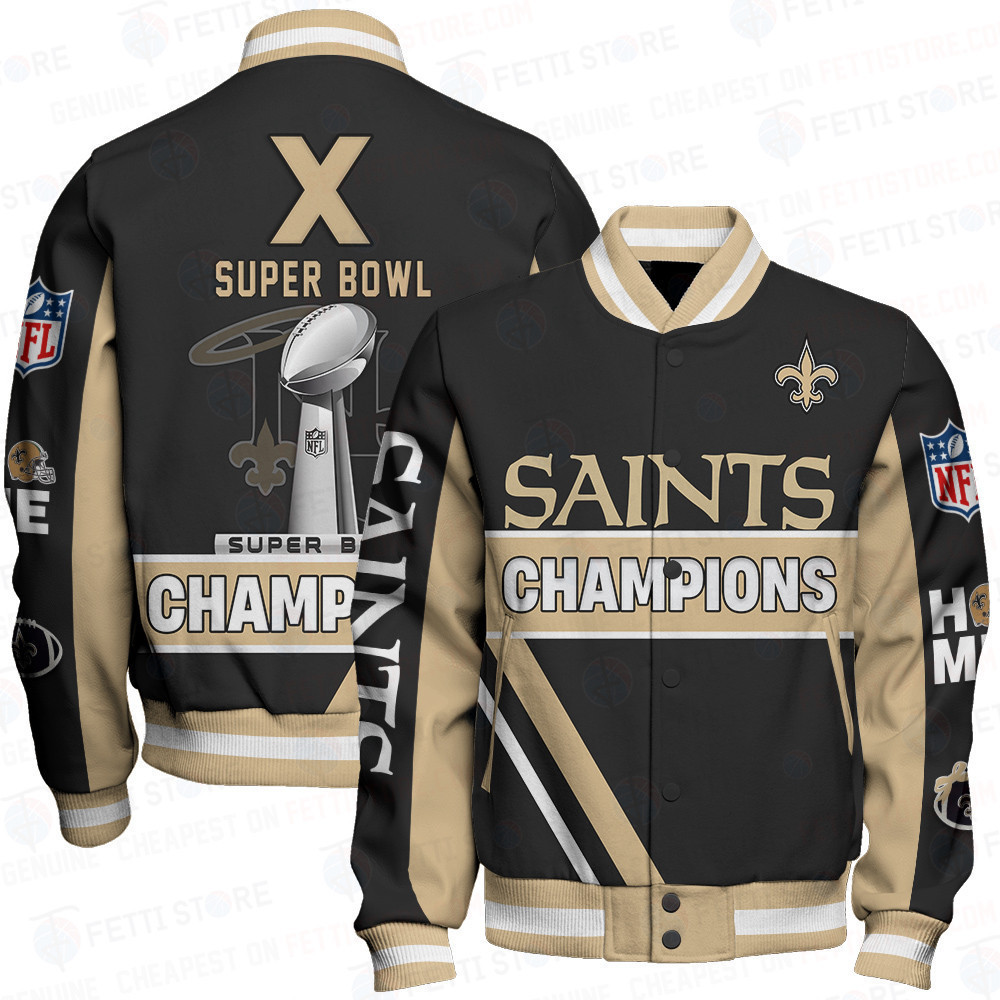 new orleans saints x super bowl champions design baseball varsity jacket baseball jacket all over print w60dw