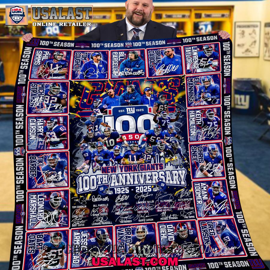 new york giants 100th anniversary 1925 2025 special quilt blanket 1 3KBeZ