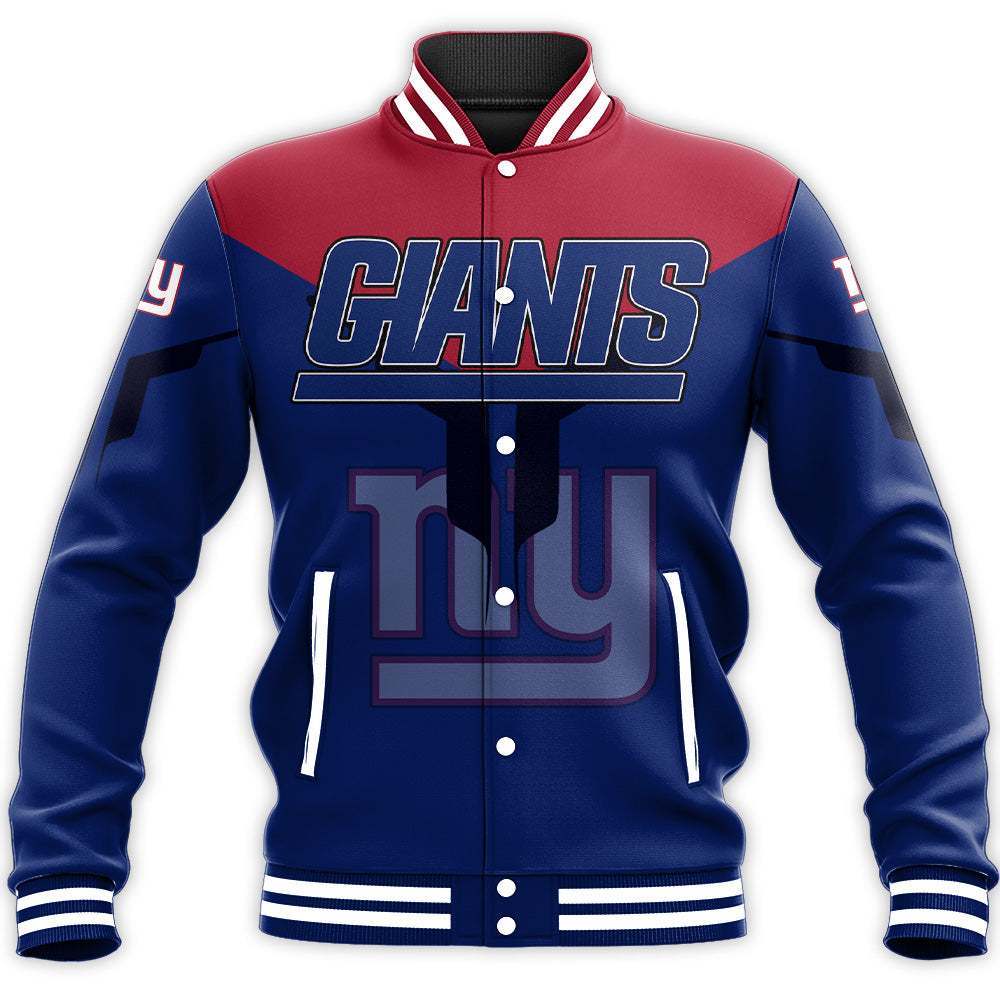 new york giants baseball jacket button up zipper hooded all over print drinking style nfl 2q1sp