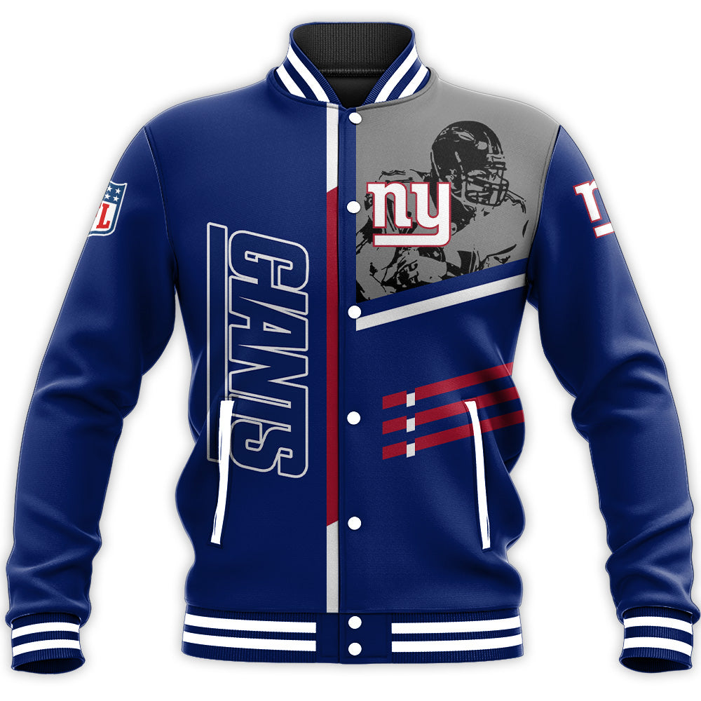 new york giants baseball jacket button up zipper hooded all over print personalized football for fan nfl 8ud4o