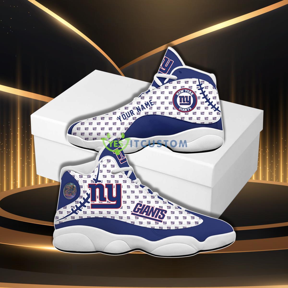 new york giants football team best custom name air jordan 13 sneaker