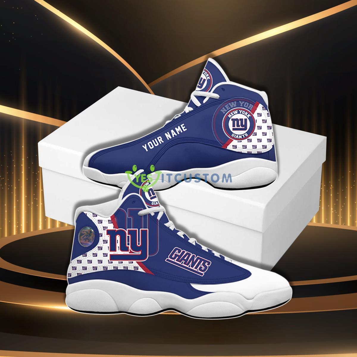 new york giants football team custom name air jordan 13 sneaker hot design for fans