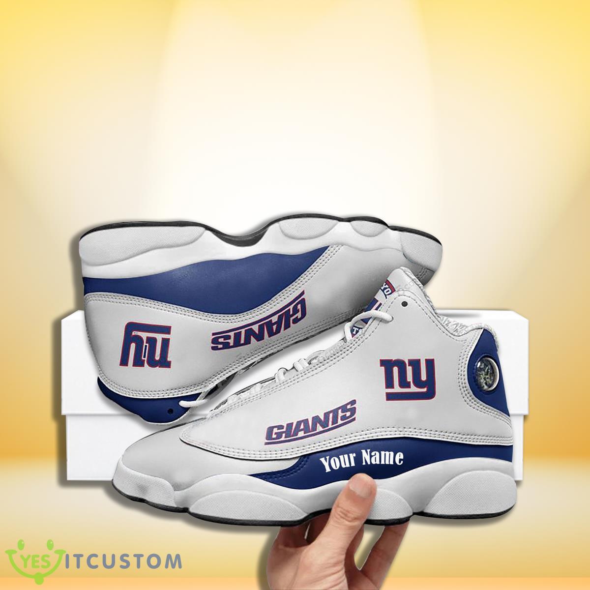 new york giants football team custom name air jordan 13 sneakers for fans