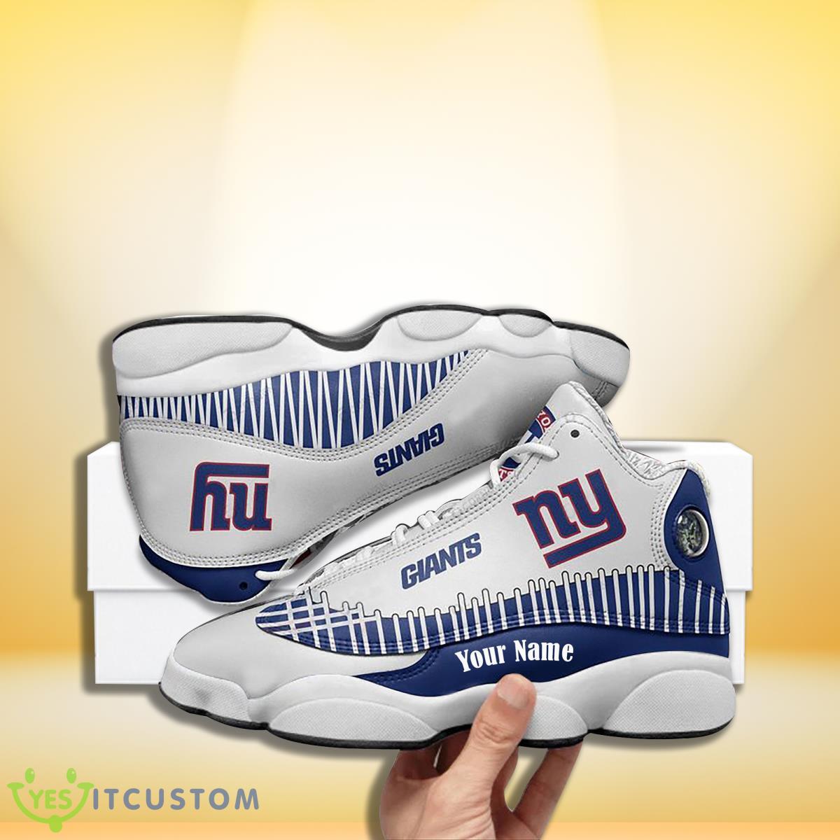 new york giants football team custom name air jordan 13 sneakers gift for fans