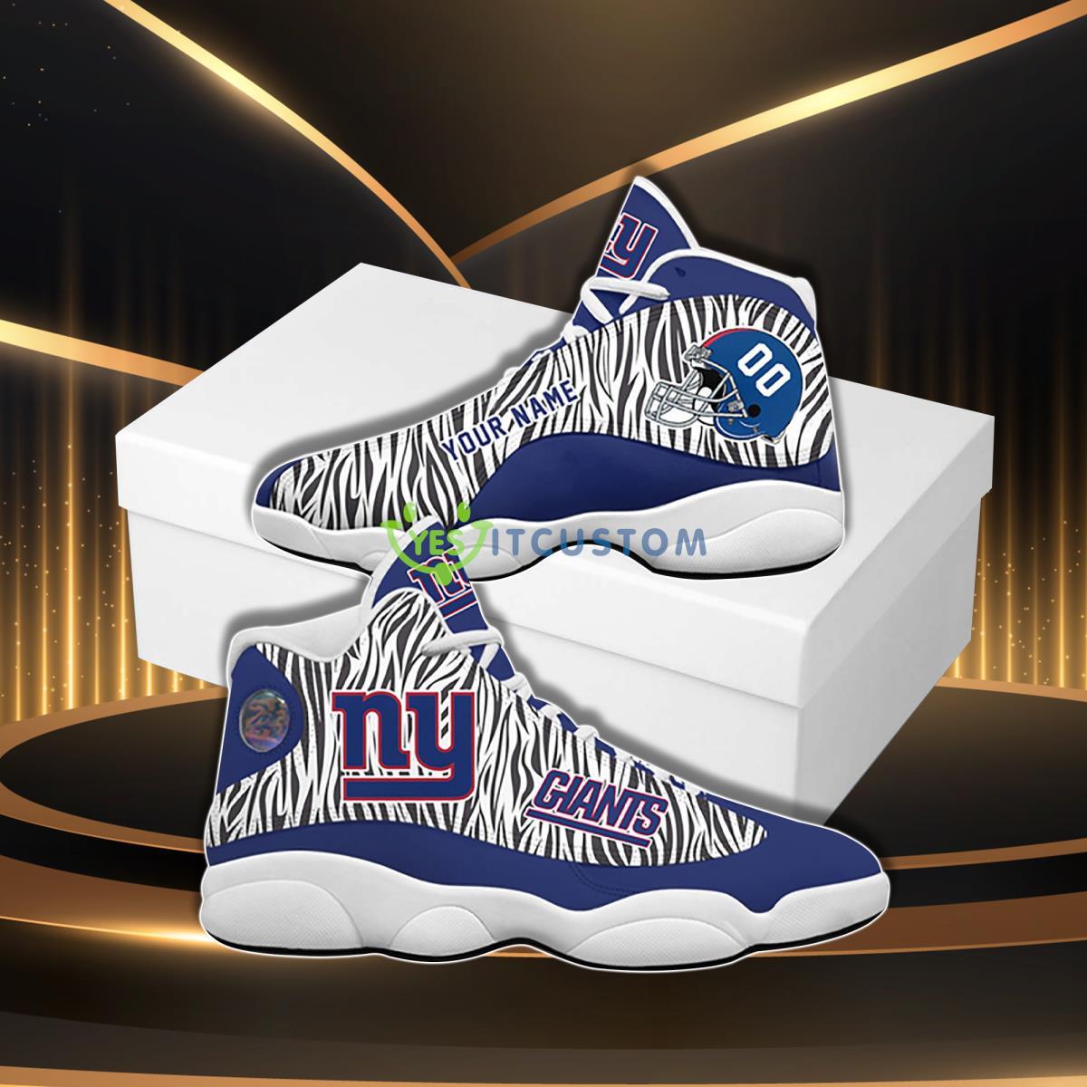 new york giants football team custom namenumber air jordan 13 sneaker hot design for fans