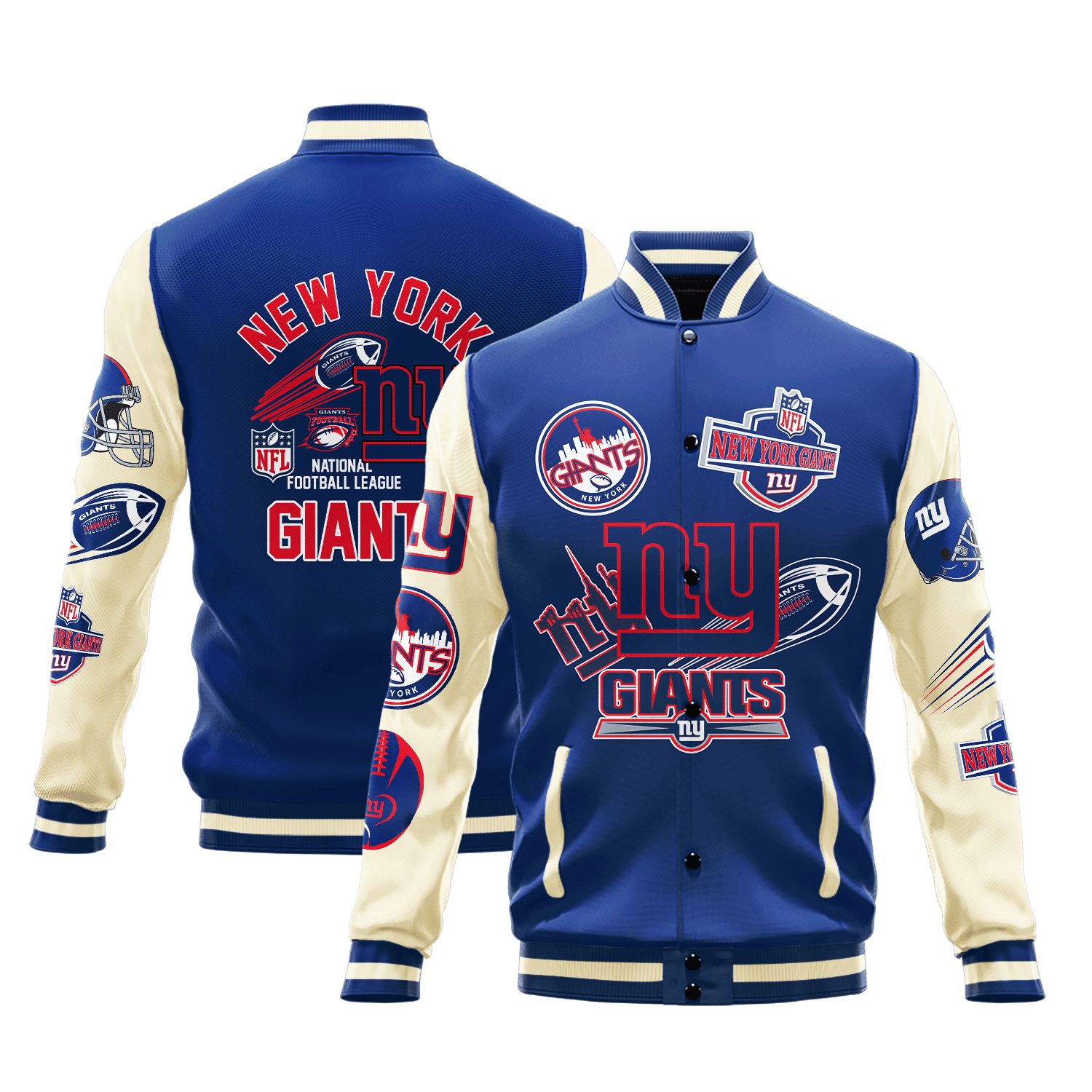 new york giants nfl pattern baseball varsity jacket baseball jacket all over print 0qfvi