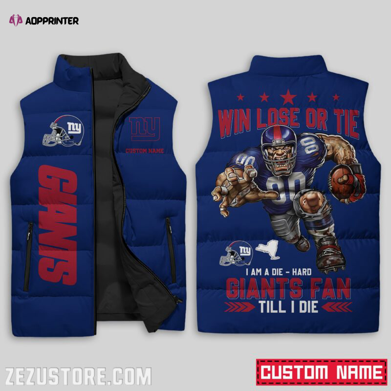 new york giants nfl sleeveless puffer jacket custom for fans spj0860