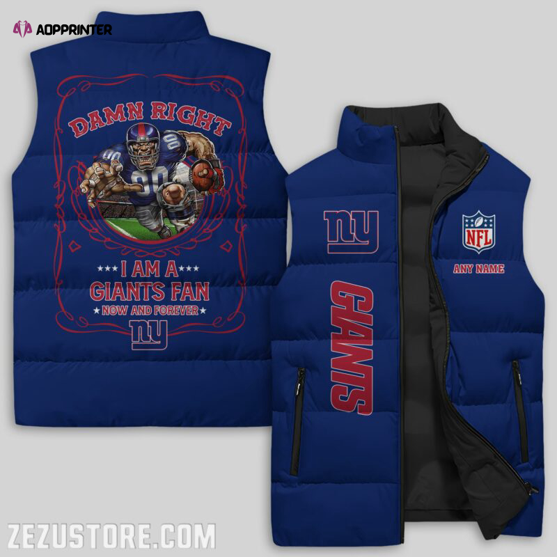 new york giants nfl sleeveless puffer jacket custom for fans spj1174