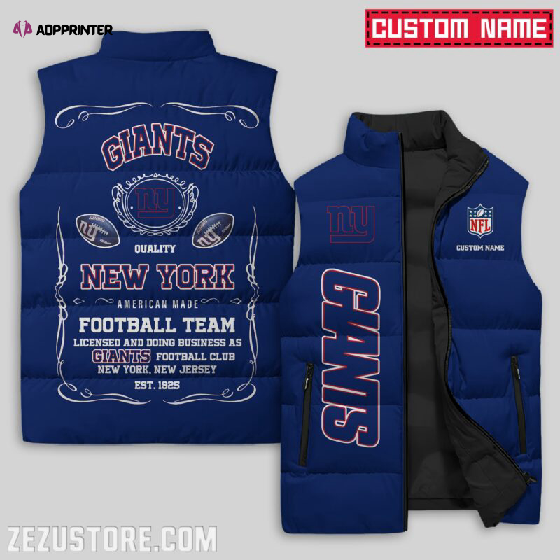 new york giants nfl sleeveless puffer jacket custom for fans spj1427