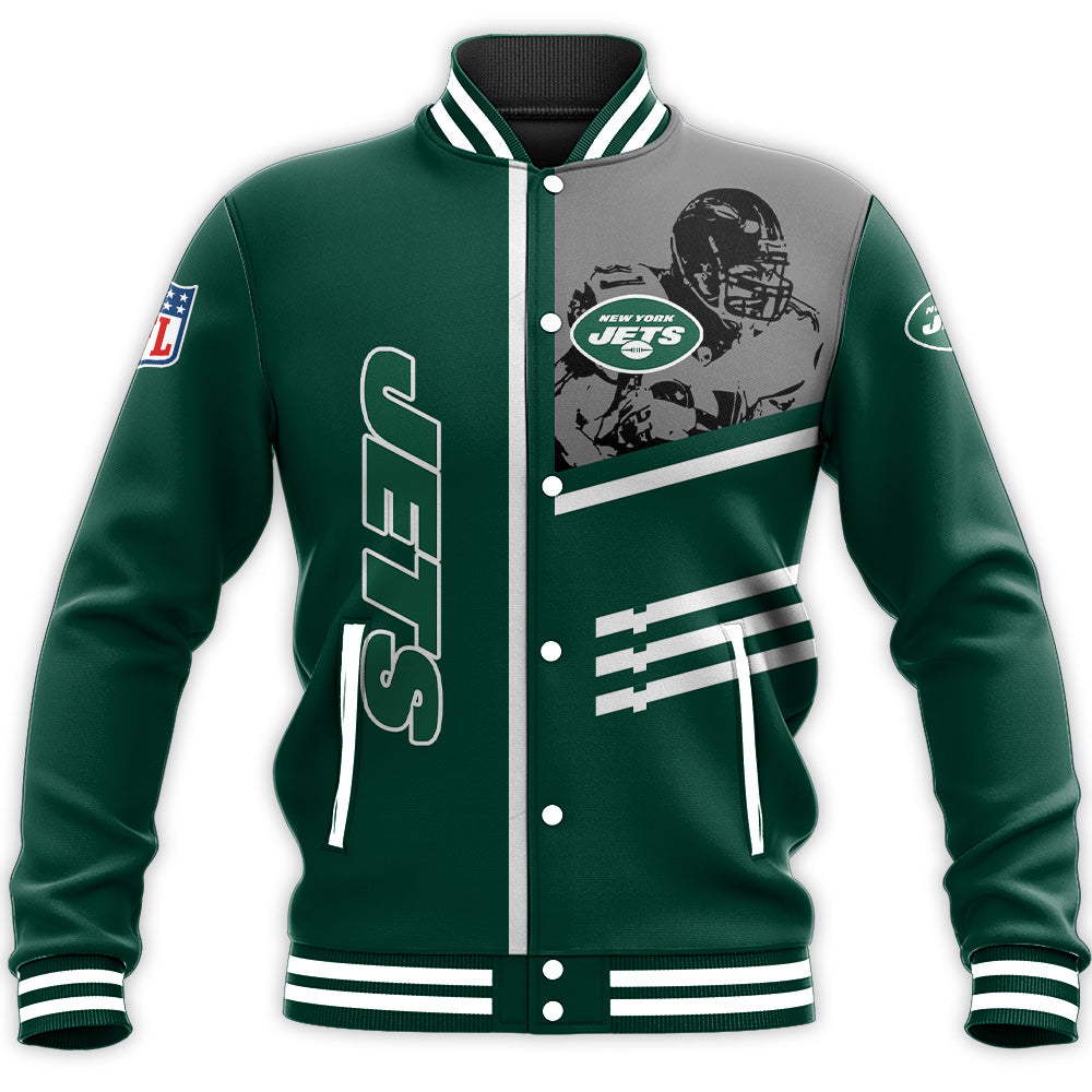 new york jets baseball jacket button up zipper hooded all over print personalized football for fan nfl qpzk4