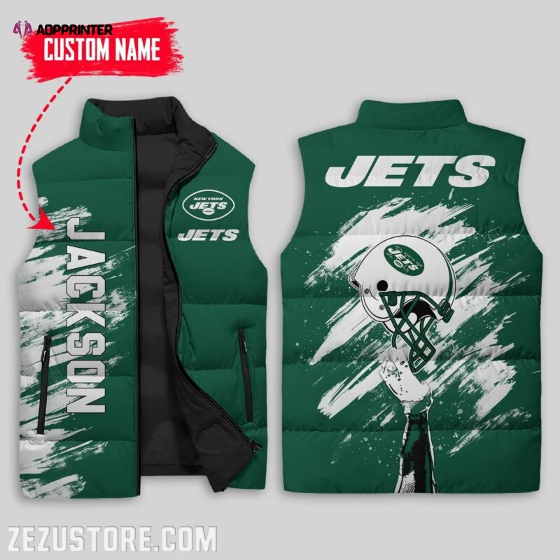 new york jets nfl sleeveless puffer jacket custom for fans spj0987