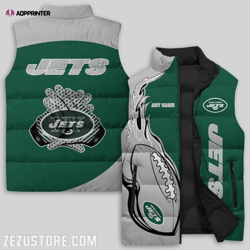 new york jets nfl sleeveless puffer jacket custom for fans spj1080