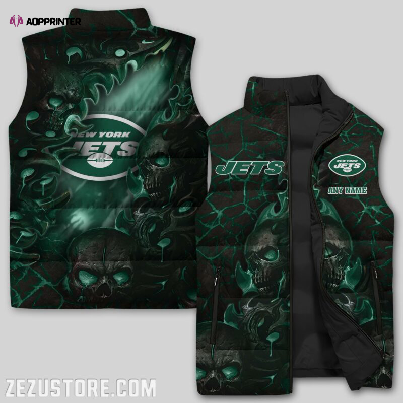 new york jets nfl sleeveless puffer jacket custom for fans spj1659