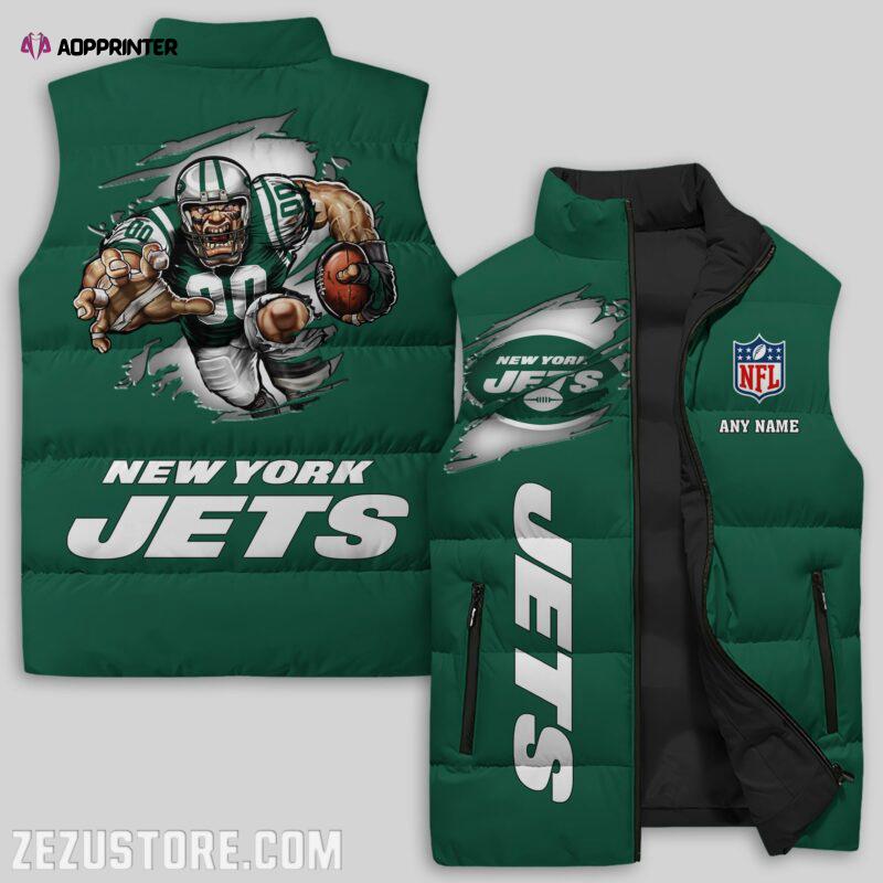 new york jets nfl sleeveless puffer jacket custom for fans spj1695