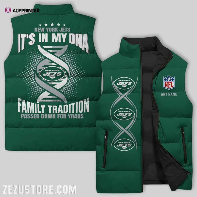 new york jets nfl sleeveless puffer jacket custom for fans spj2423