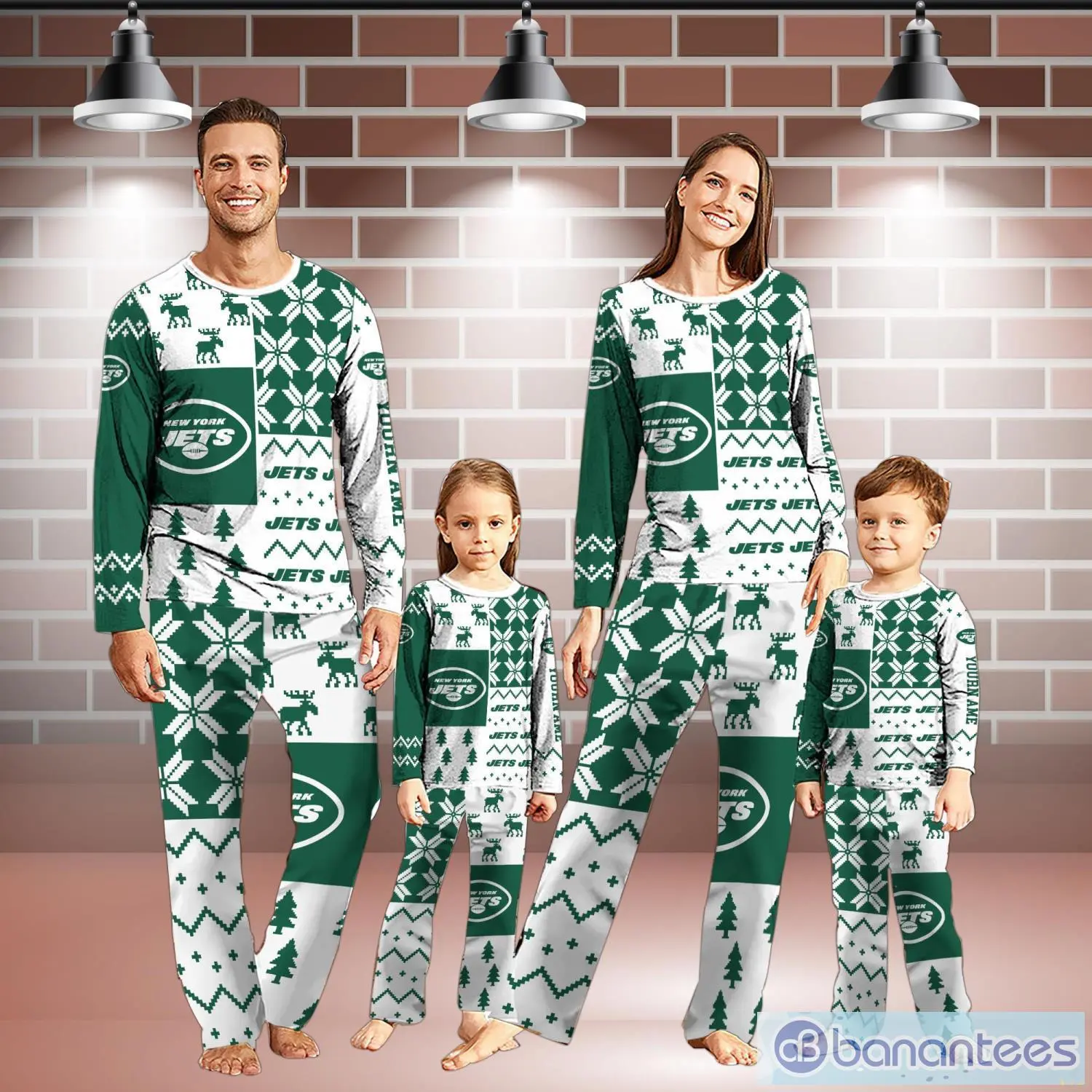 new york jets pajamas set christmas snowflake pattern pajamas christmas gift for family