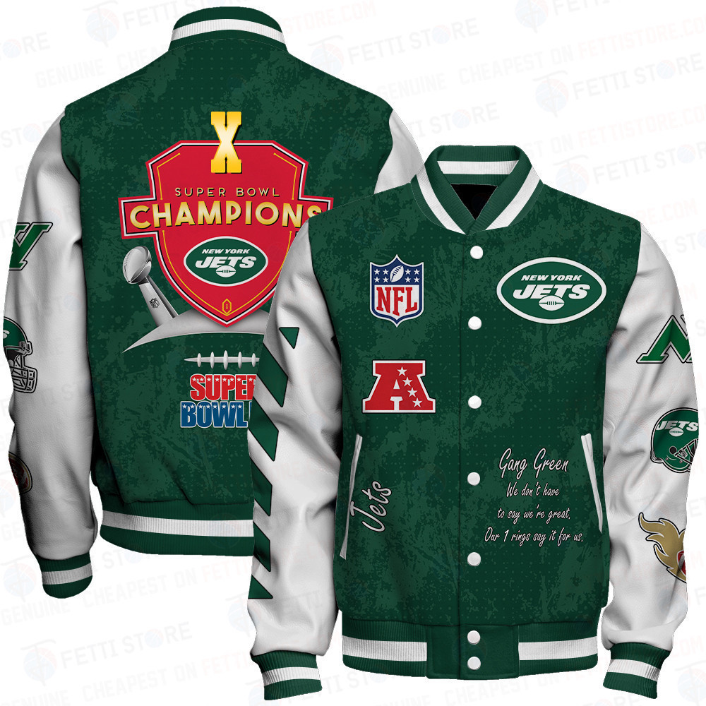 new york jets x champions print baseball varsity jacket baseball jacket all over print sfat v9 nphyu