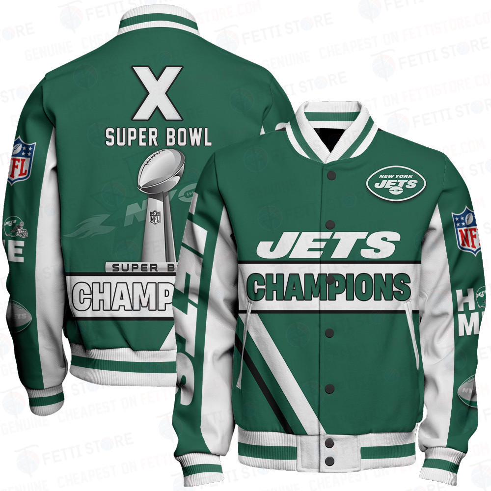 new york jets x super bowl champions design baseball varsity jacket baseball jacket all over print bs6zm