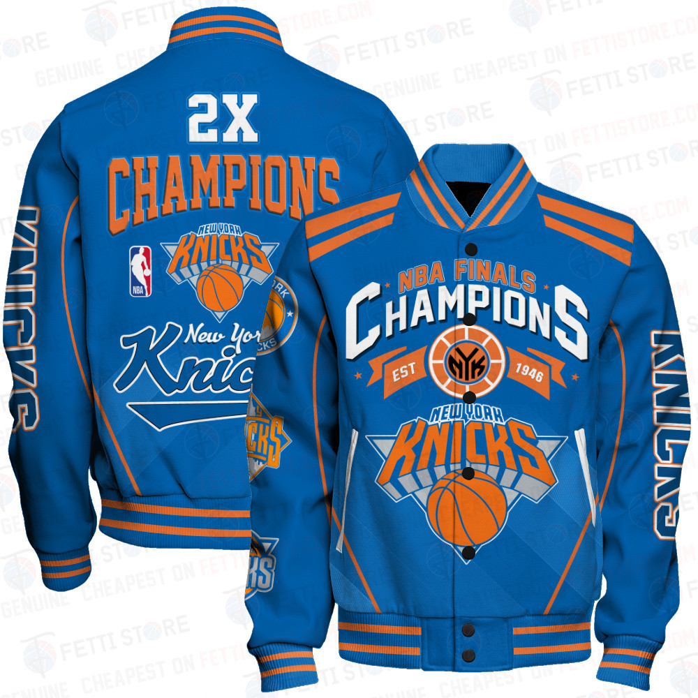 new york knicks 2x champions basketball team print baseball varsity jacket baseball jacket all over print sfat v24 wyibl