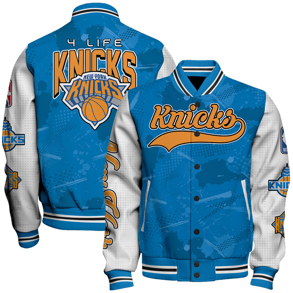 new york knicks 4 life team logo nba 2024 baseball varsity jacket baseball jacket all over print sfat v17 jfcqs