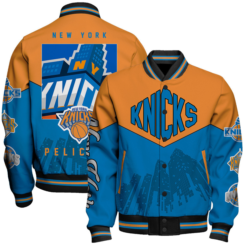 new york knicks nba baseball varsity jacket baseball jacket all over print stm v17 ncdz8