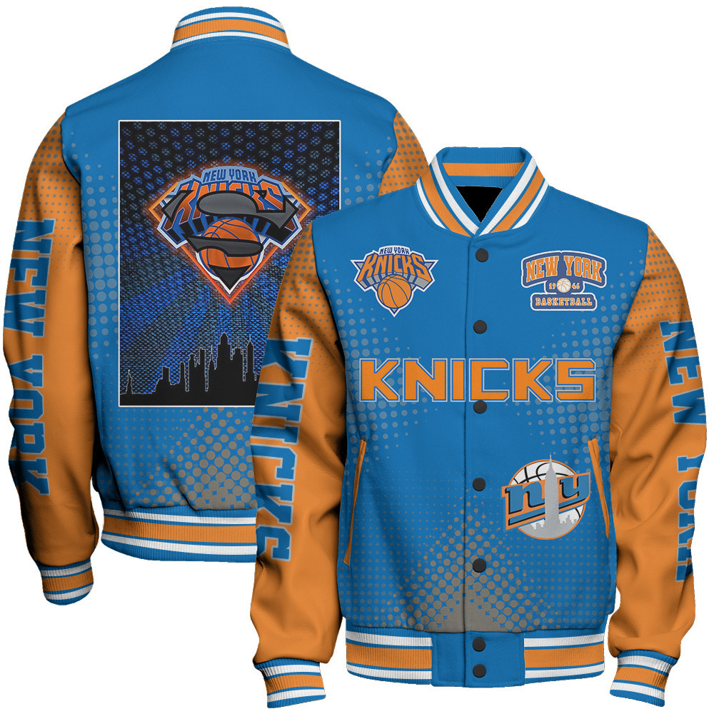 new york knicks nba baseball varsity jacket baseball jacket all over print stm v18 bzzpl