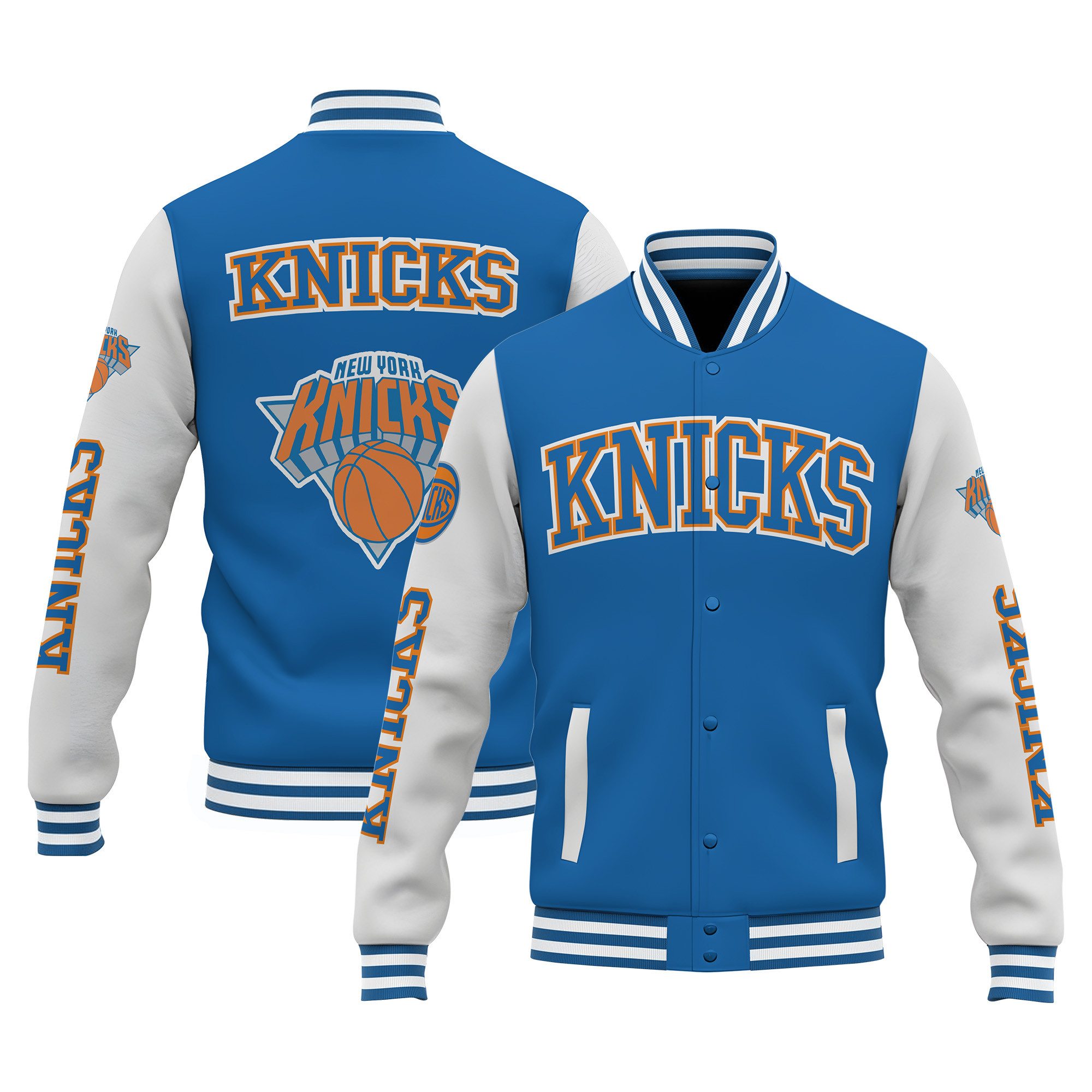 new york knicks special design 3d unisex baseball varsity jacket baseball jacket all over print v1 xnuyw