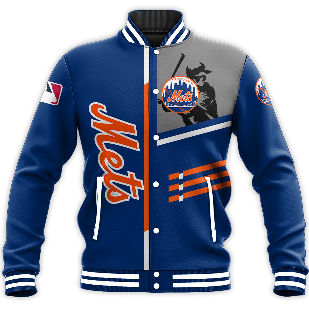 new york mets baseball jacket button up zipper hooded all over print personalized baseball for fan mlb adn7m