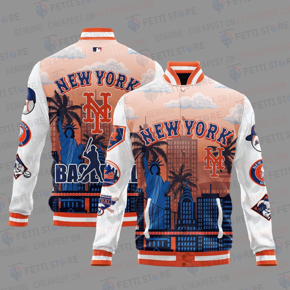 new york mets mlb baseball varsity jacket baseball jacket all over print stm w5ssv