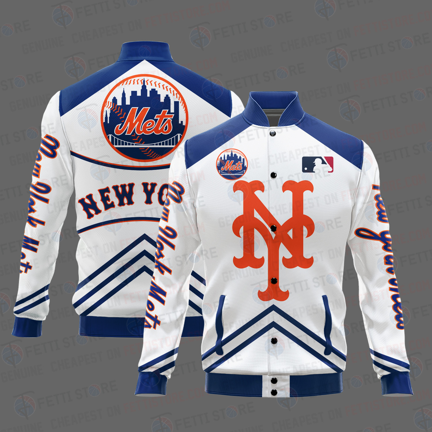 new york mets mlb baseball varsity jacket baseball jacket all over print v4 e672o