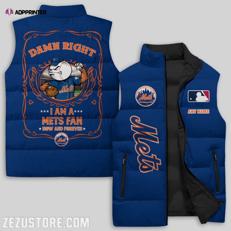 new york mets mlb sleeveless puffer jacket custom for fans gifts 6