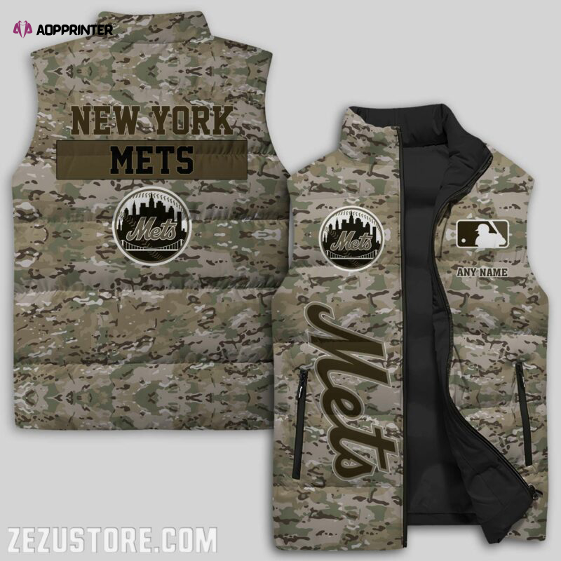 new york mets mlb sleeveless puffer jacket custom for fans gifts