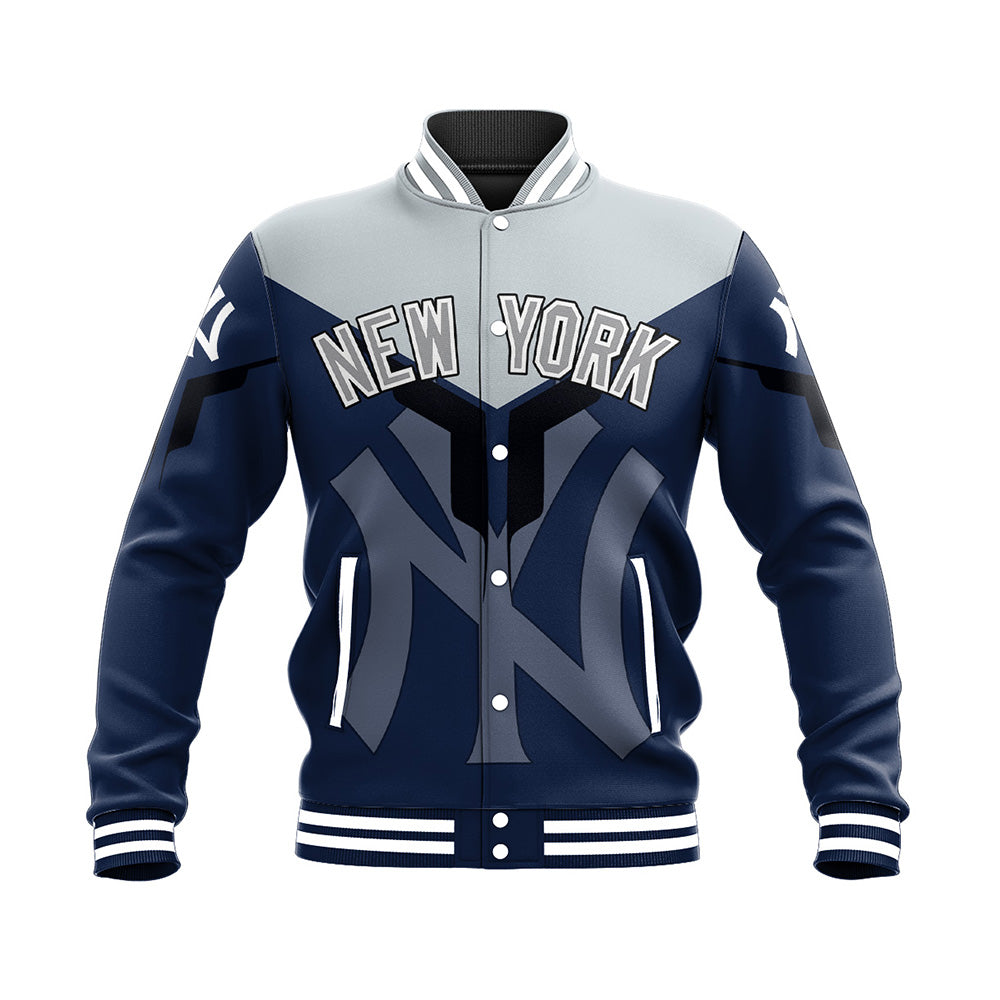 new york yankees baseball jacket button up zipper hooded all over print drinking style mlb 09fnh