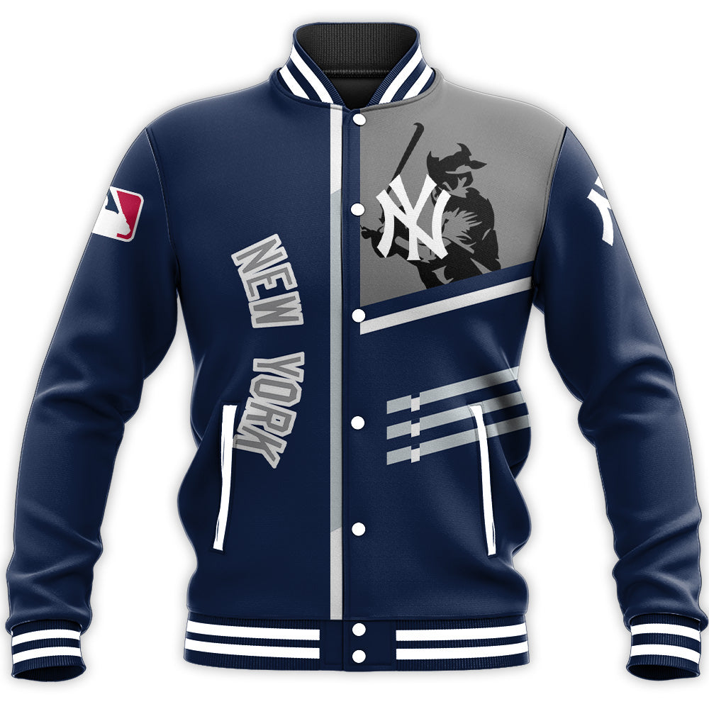 new york yankees baseball jacket button up zipper hooded all over print personalized baseball for fan mlb npr7e