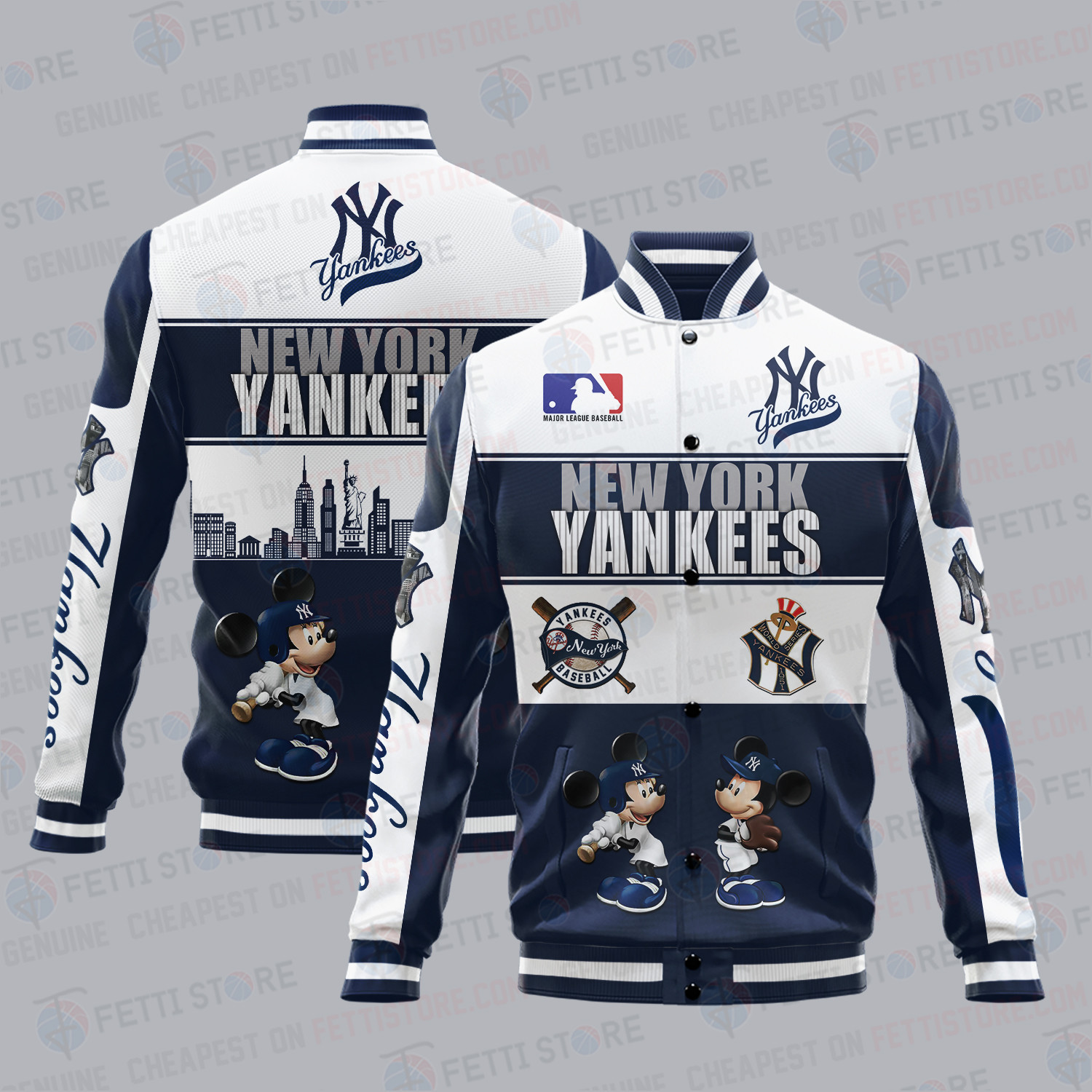 new york yankees city and logo pattern print baseball varsity jacket baseball jacket all over print stddm