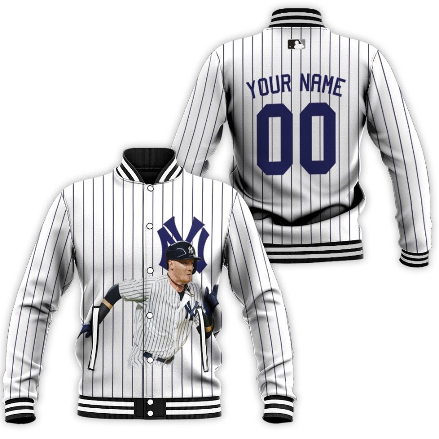 new york yankees clint frazier 77 mlb white 3d personalized gift with personalized for yankees fans baseball jacket button up zipper hooded all over print mlb mfxd2