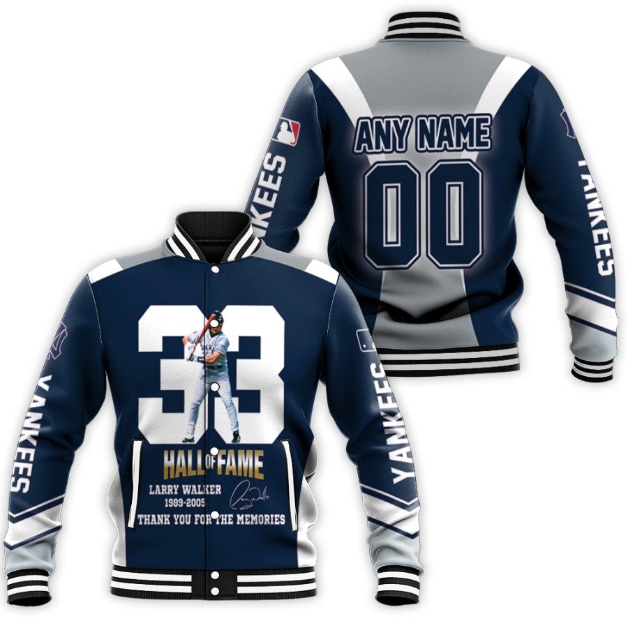 new york yankees hall of fame larry walker 33 1989 2005 signature all over print gift with personalized for yankees fans baseball jacket button up zipper hooded all over print mlb gqlnw