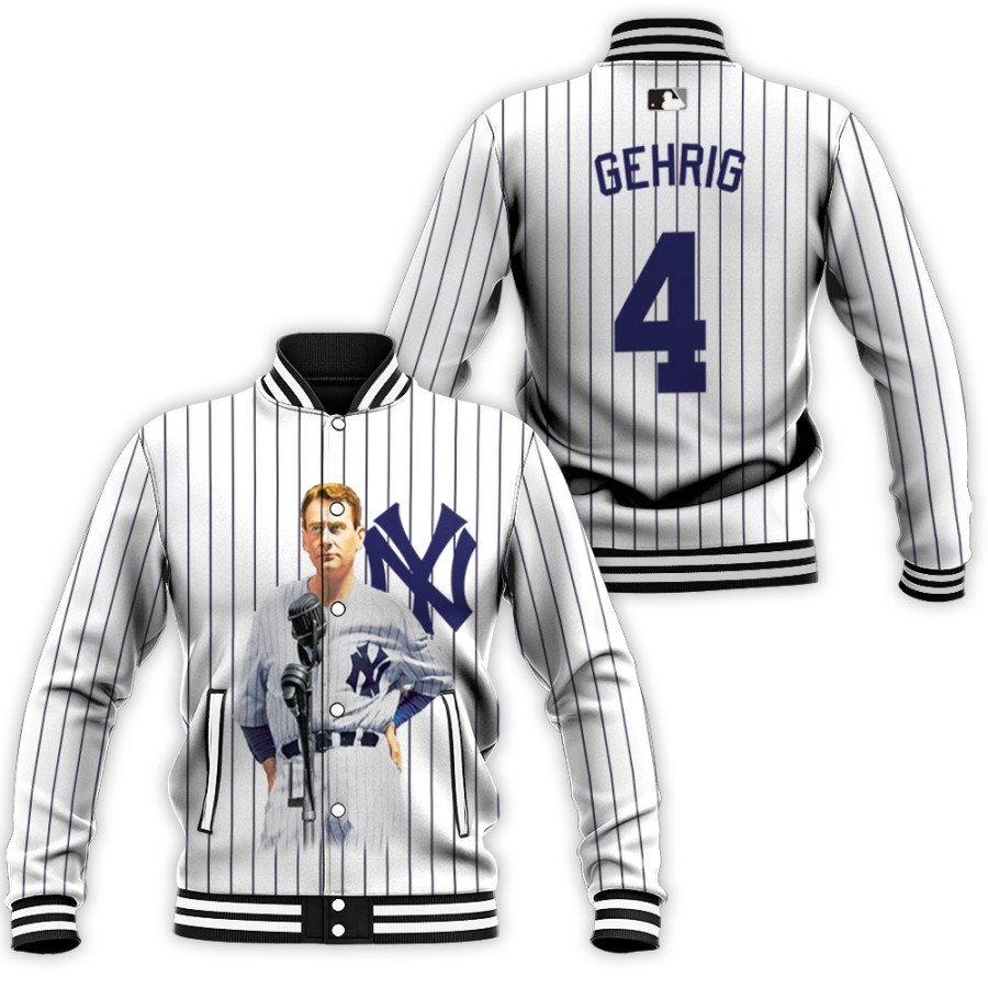 new york yankees lou gehrig 4 mlb new arrival white 3d designed allover gift for yankees fans baseball jacket button up zipper hooded all over print mlb gluww