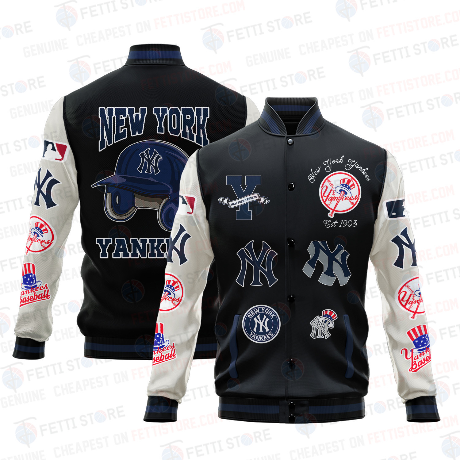 new york yankees mlb baseball varsity jacket baseball jacket all over print v2 4xn9i