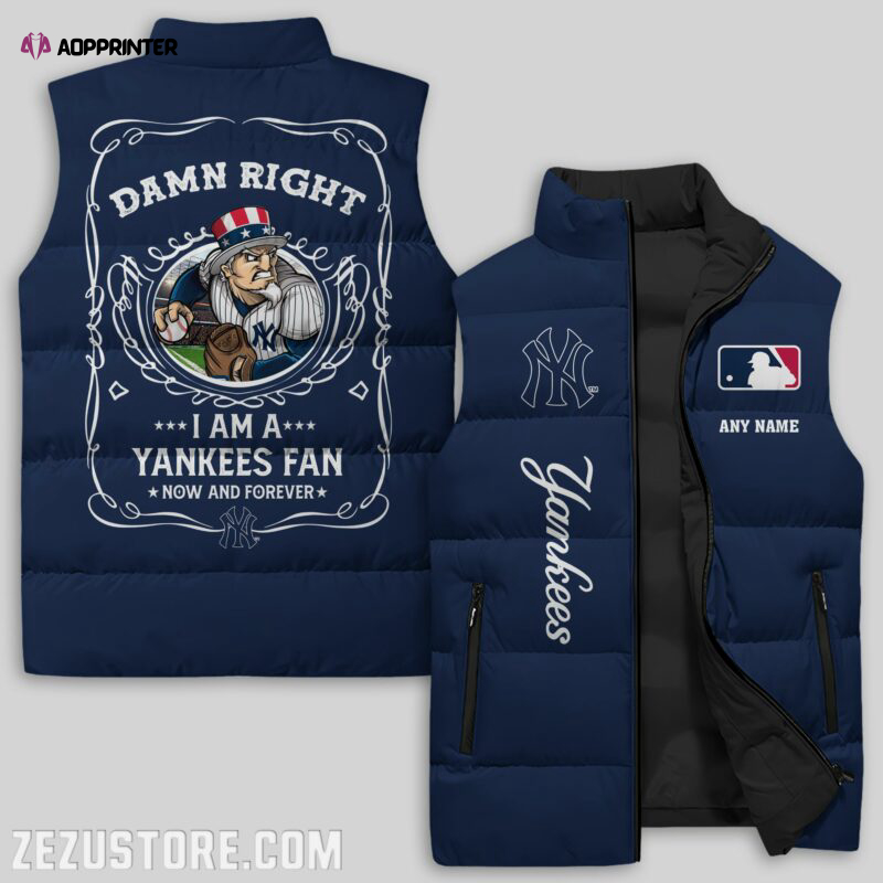 new york yankees mlb sleeveless puffer jacket custom for fans gifts 3