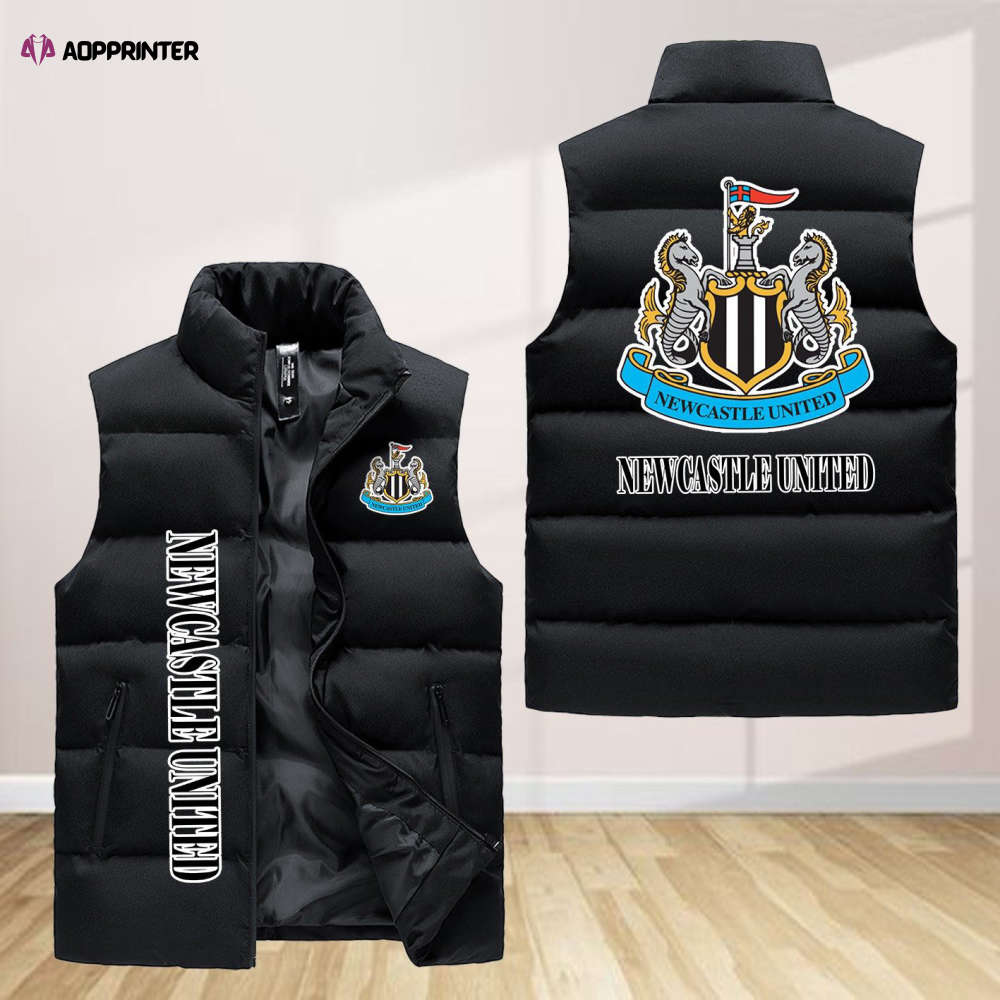 newcastle united f c sleeveless puffer jacket custom for fans gifts