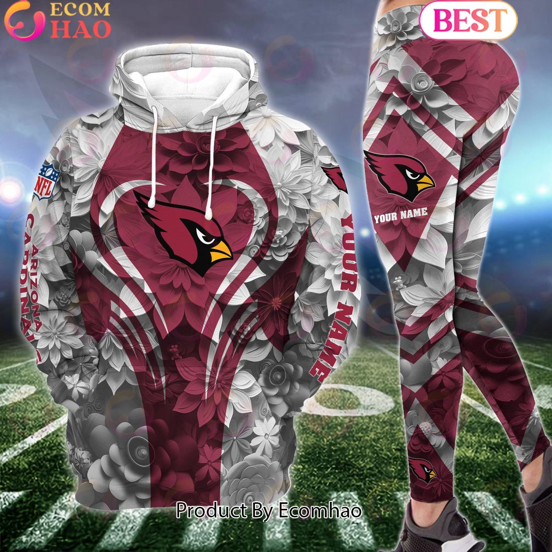 nfl arizona cardinals special flowers design hoodie and leggings 1 fLIJm