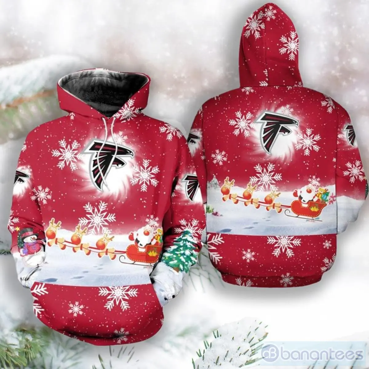 nfl atlanta falcons christmas santa claus is coming 3d unisex hoodie for fans