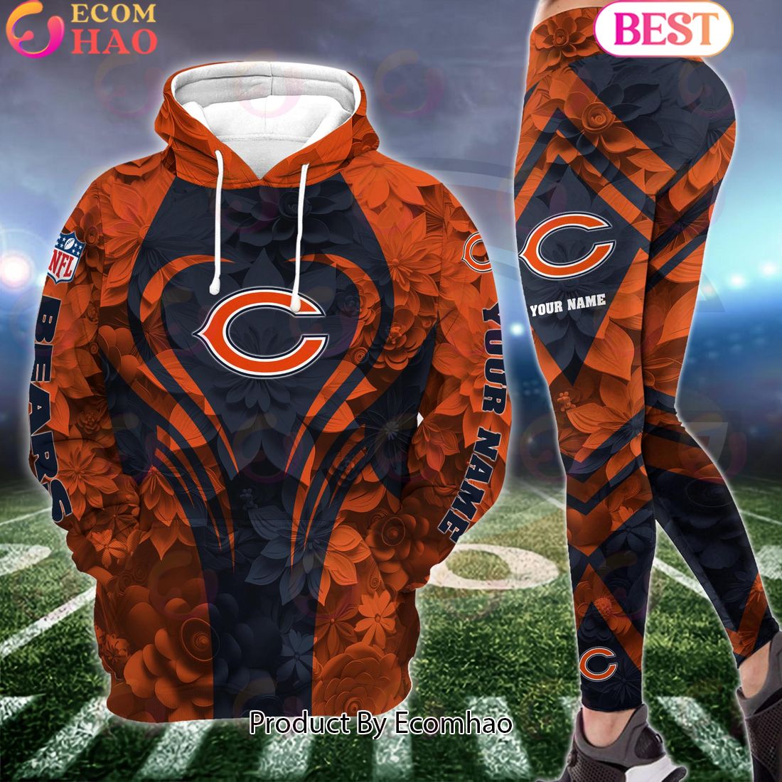 nfl chicago bears special flowers design hoodie and leggings 1 MNOWs