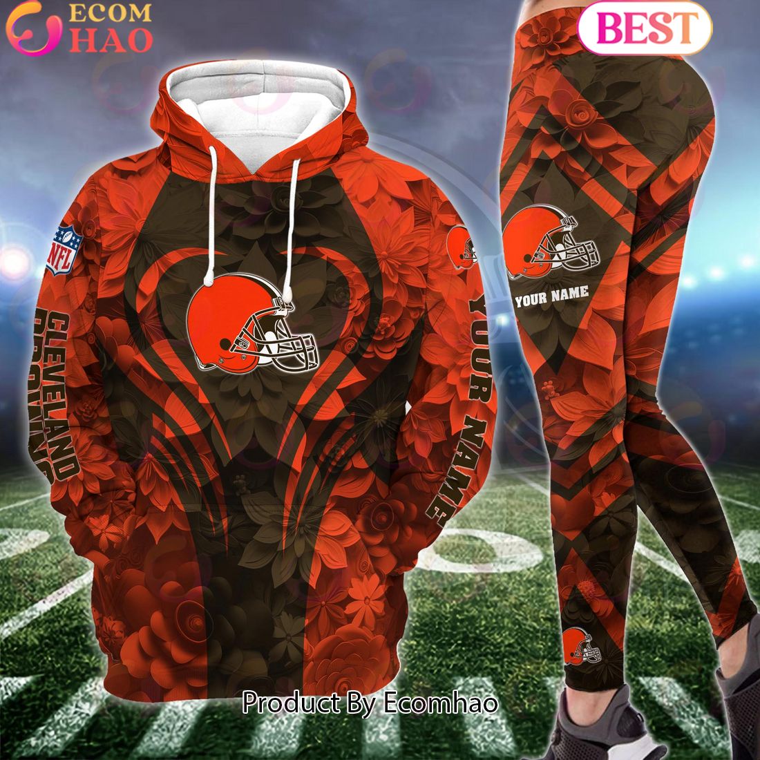 nfl cleveland browns special flowers design hoodie and leggings 1 KNOa9