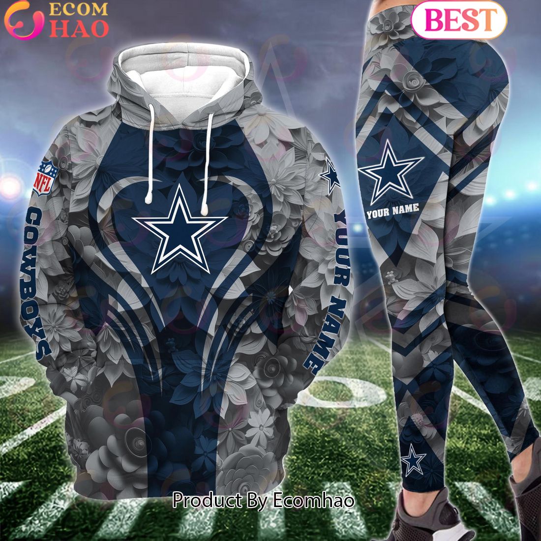 nfl dallas cowboys special flowers design hoodie and leggings 1 bLdcX