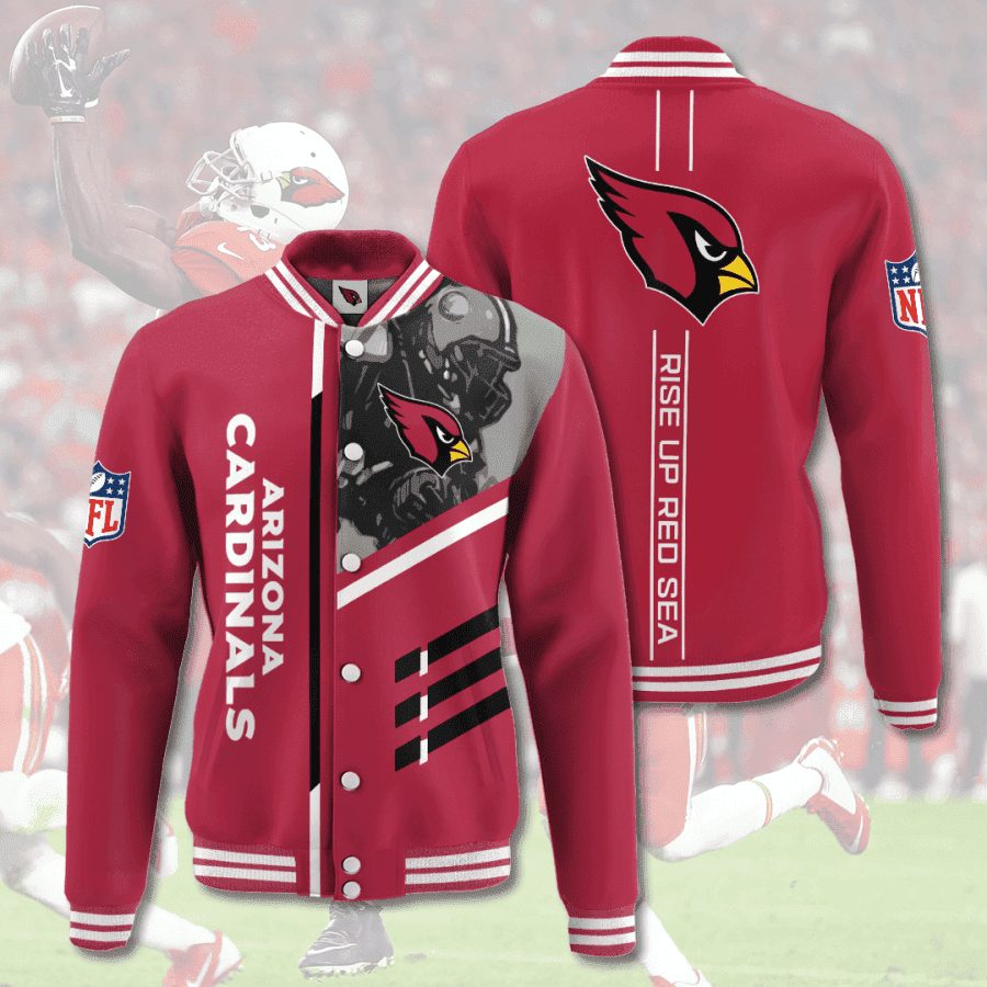 nfl league arizona cardinals 3d printed baseball varsity jacket baseball jacket all over print v13 2gsti