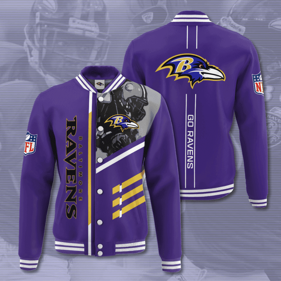 nfl league baltimore ravens 3d printed baseball varsity jacket baseball jacket all over print v33 faxpu