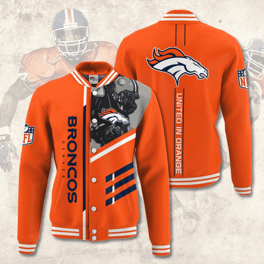 nfl league denver broncos 3d printed baseball varsity jacket baseball jacket all over print v10 pbkul